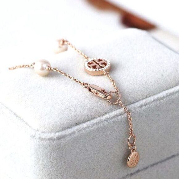 NWOT Tory Burch Rose Gold Pearl 7 1/2 in. Bracelet - Picture 3 of 4